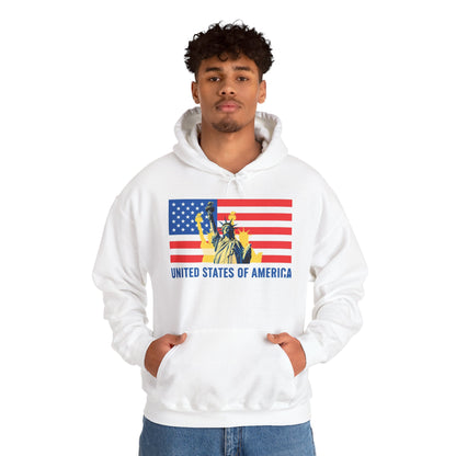 Custom Patriotic USA Flag Hoodie – Unisex Heavy Blend™ Sweatshirt | American Pride | Personalized Gift