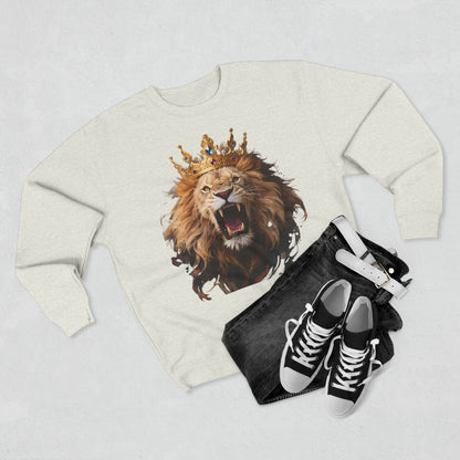 Royal King Lion Custom Crewneck Sweatshirt – Personalized Unisex Pullover
