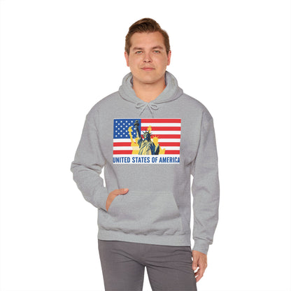 Custom Patriotic USA Flag Hoodie – Unisex Heavy Blend™ Sweatshirt | American Pride | Personalized Gift