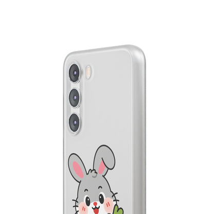 Playful Bunny Holding Carrot Phone Case – Soft, Charming Protective Cover