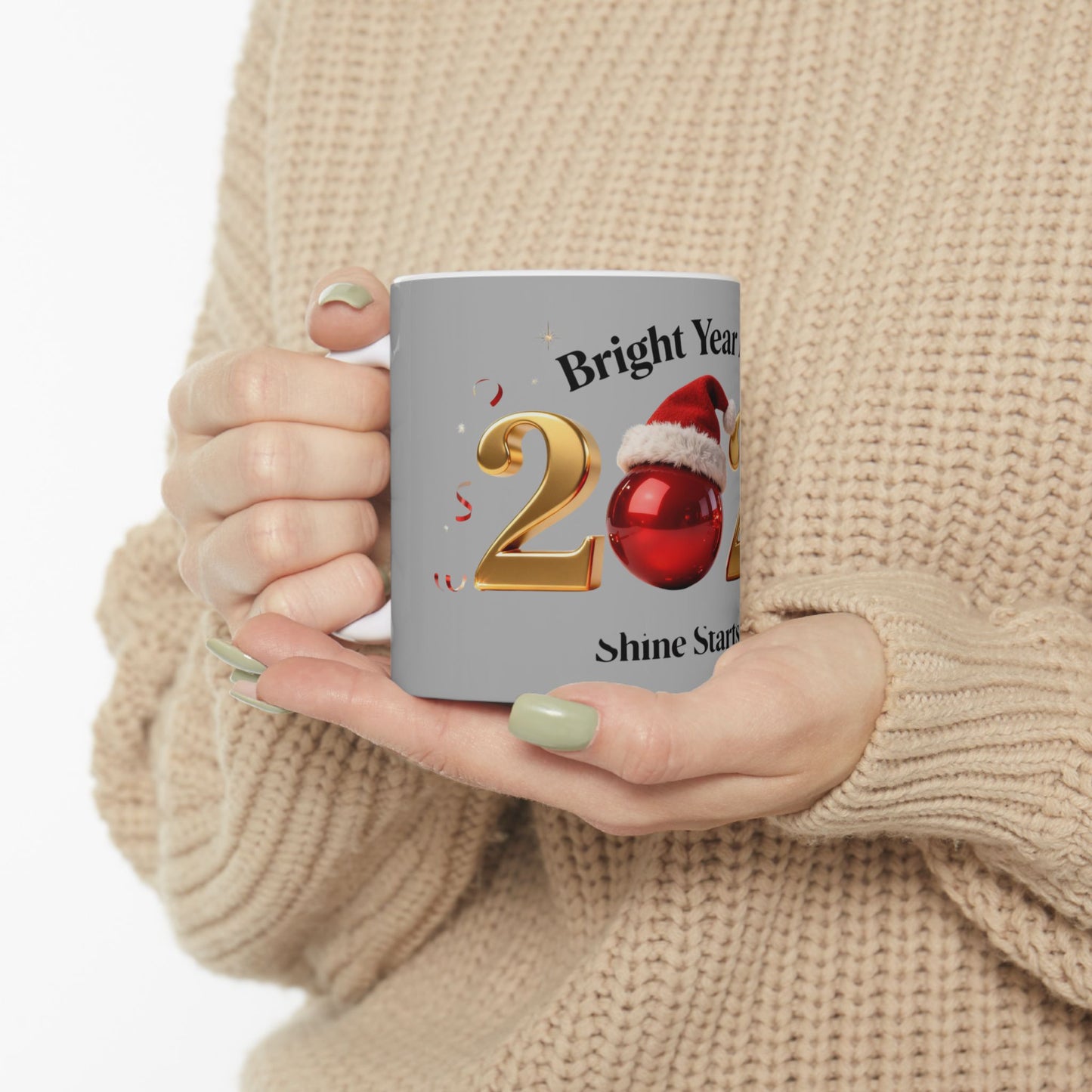 New Year 2026 Shine Mug – Festive Ceramic Coffee Cup for Bright Beginnings (11oz/15oz)