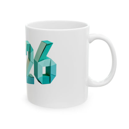2026 Geometric Celebration Mug – Stylish New Year Cup for Coffee & Cozy Moments