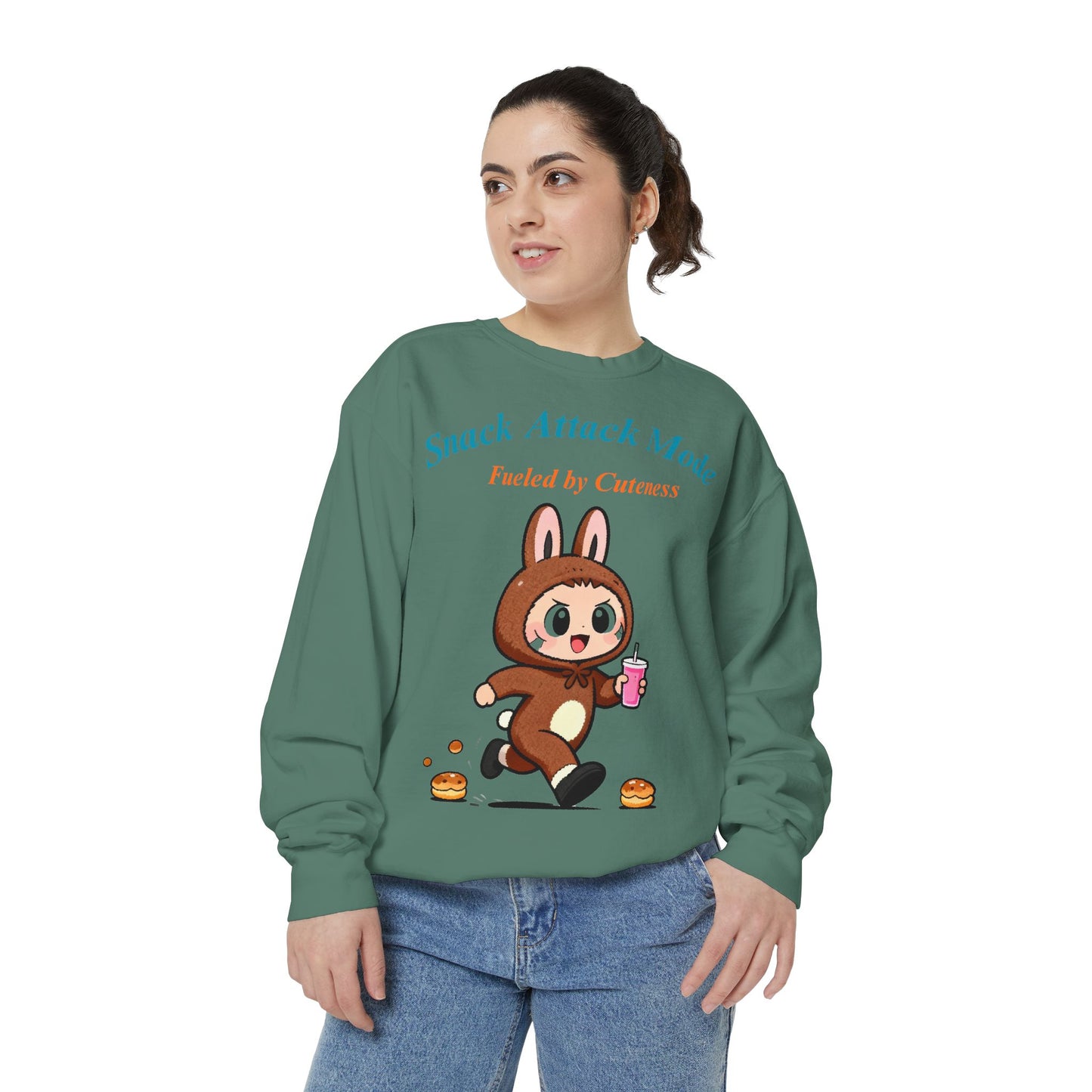 Kawaii Bunny Snack Lover Sweatshirt – Playful Costume Graphic Pullover for Cute Aesthetic Fans