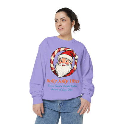 Vintage Santa Face Christmas Sweatshirt – Cozy “Holly Jolly” Holiday Pullover for Winter Cheer