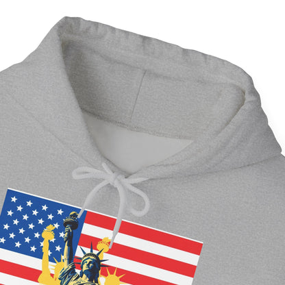 Custom Patriotic USA Flag Hoodie – Unisex Heavy Blend™ Sweatshirt | American Pride | Personalized Gift