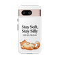 Orange Cat Aesthetic Phone Case – Stay Soft, Stay Silly | Custom Text Available | Little Joys, Big Heart