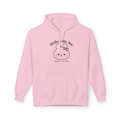 Kawaii Bunny “Hello Little Joy” Hoodie – Cute Rabbit Graphic Cozy Pullover