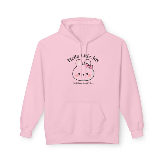 Kawaii Bunny “Hello Little Joy” Hoodie – Cute Rabbit Graphic Cozy Pullover