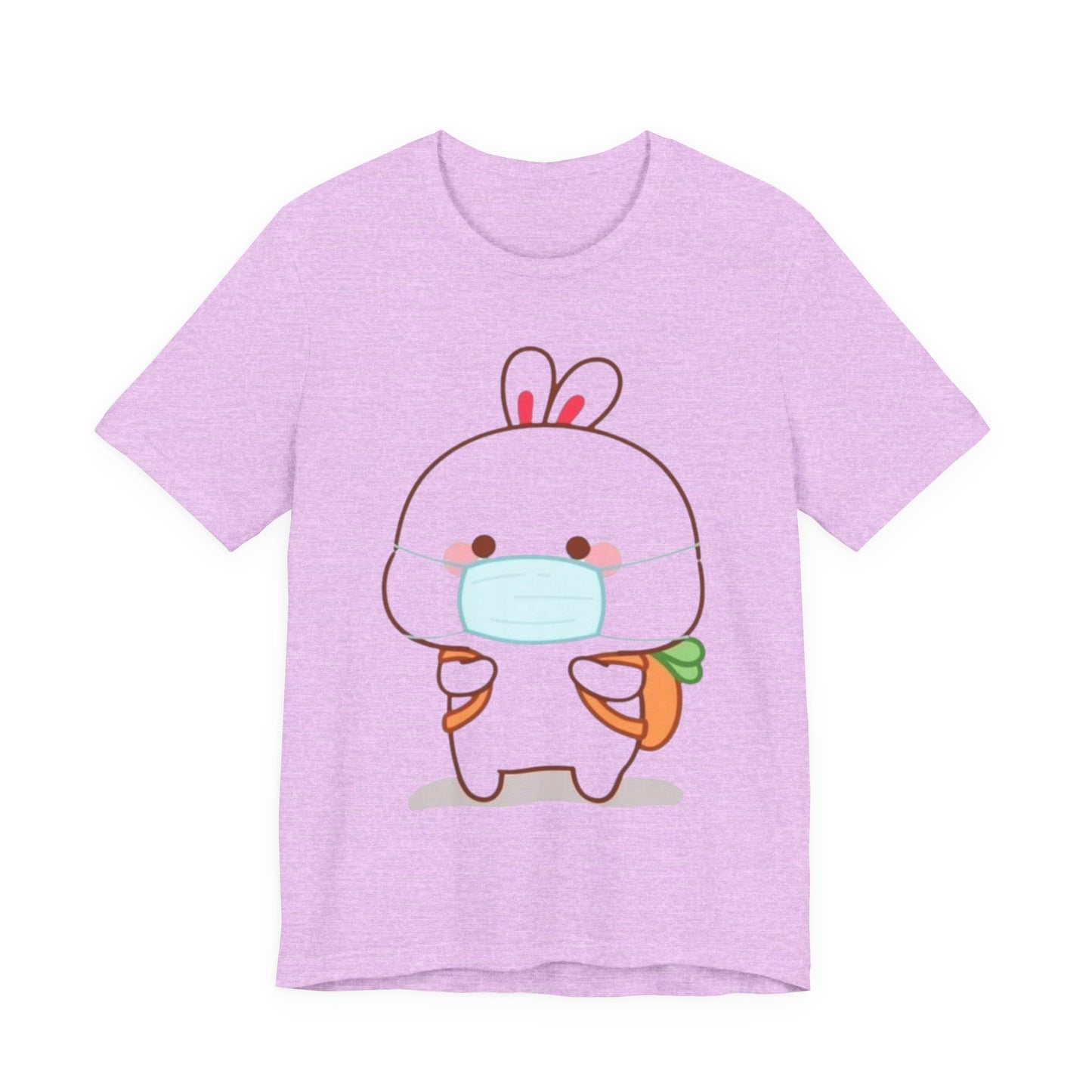 Playful Bunny in Mask T-Shirt – Adorable Carrot-Loving Rabbit Cartoon Design