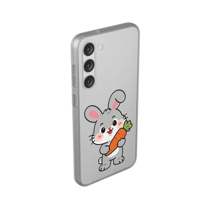 Playful Bunny Holding Carrot Phone Case – Soft, Charming Protective Cover
