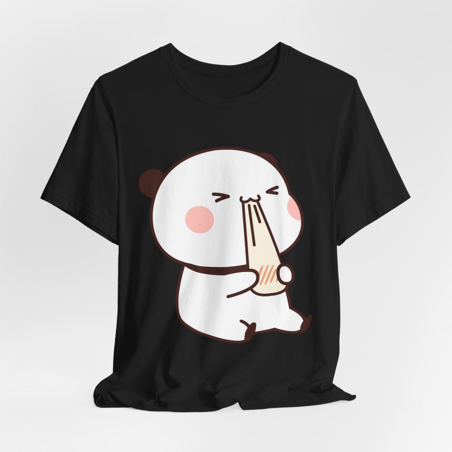 Cute Ramen Panda Tee – Whimsical Noodle Bowl Illustration Shirt