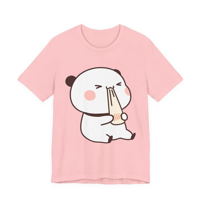 Cute Ramen Panda Tee – Whimsical Noodle Bowl Illustration Shirt