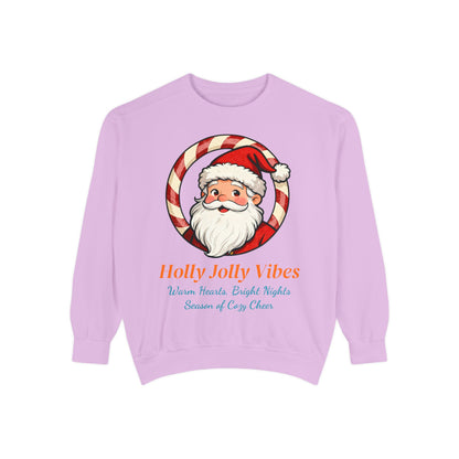 Vintage Santa Face Christmas Sweatshirt – Cozy “Holly Jolly” Holiday Pullover for Winter Cheer