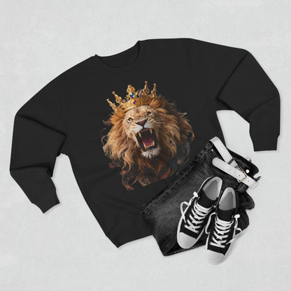 Royal King Lion Custom Crewneck Sweatshirt – Personalized Unisex Pullover