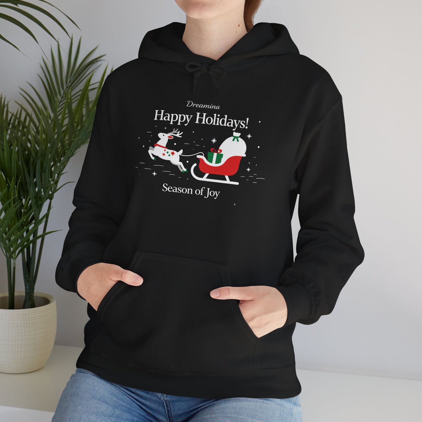 Santa Sleigh Holiday Hoodie – Cozy Christmas Pullover for Joyful Winter Moments