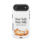 Orange Cat Aesthetic Phone Case – Stay Soft, Stay Silly | Custom Text Available | Little Joys, Big Heart
