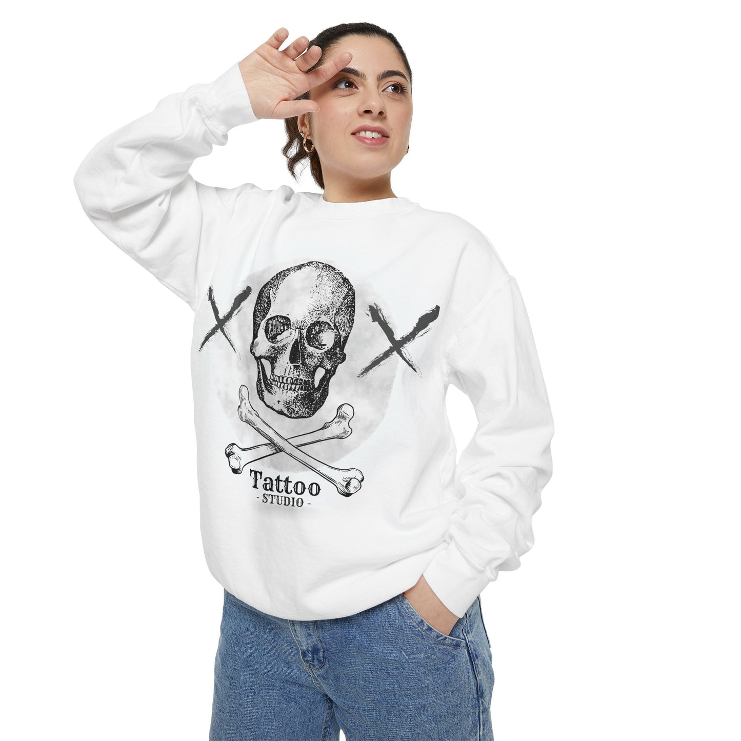 💀 Tattoo Skull Crewneck | Custom Unisex Sweatshirt