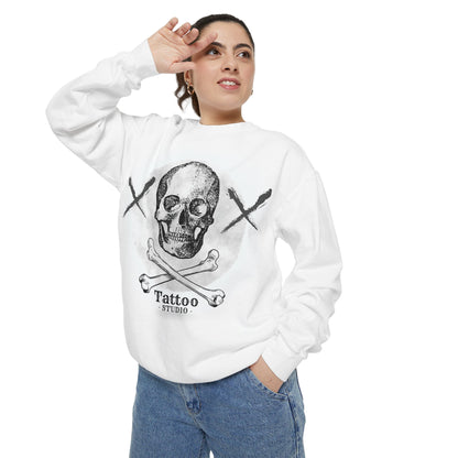 💀 Tattoo Skull Crewneck | Custom Unisex Sweatshirt