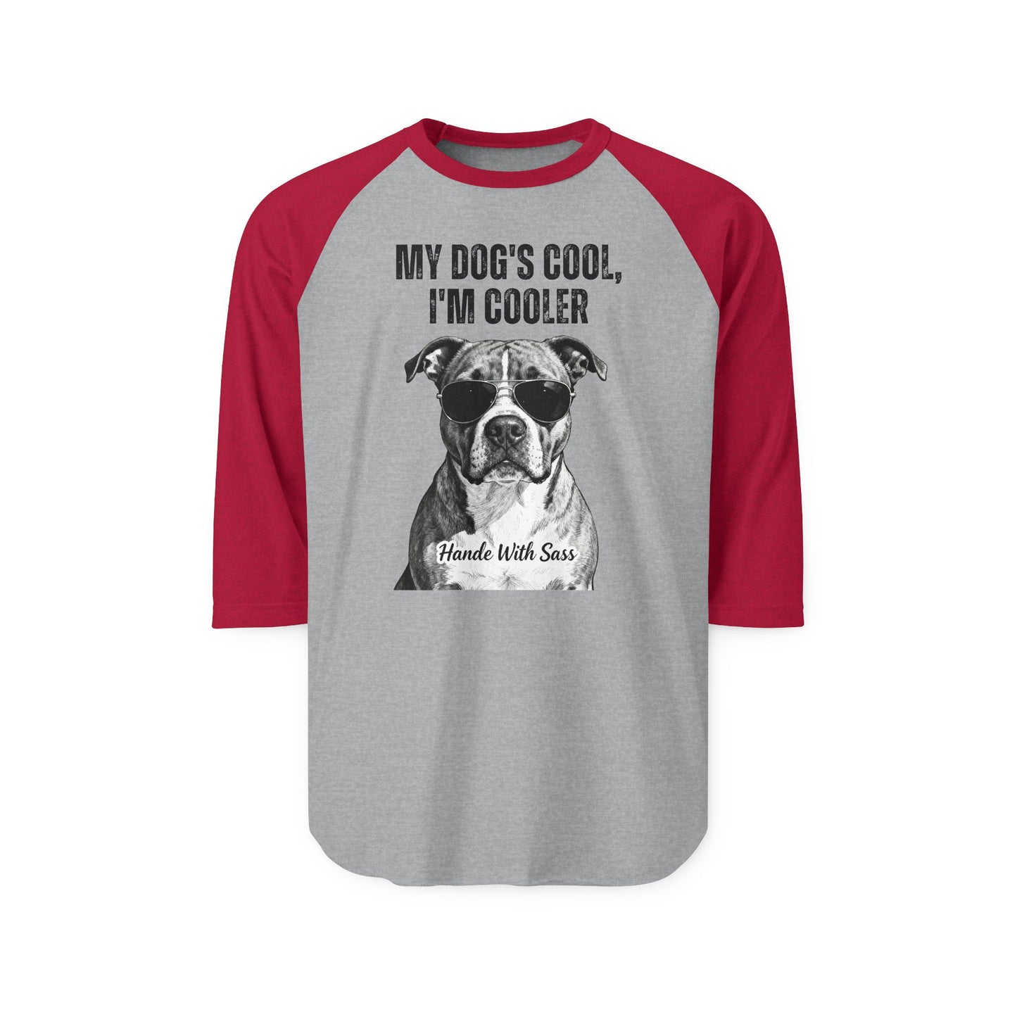 Cooler Than My Dog Raglan – Witty Graphic Tee for Dog Dads, Moms & Pet Enthusiasts