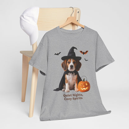 Midnight Pumpkin Glow Pup Tee — Cozy Witch Dog Shirt for Fall & Halloween Lovers
