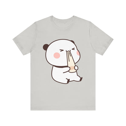 Cute Ramen Panda Tee – Whimsical Noodle Bowl Illustration Shirt