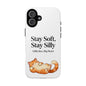 Orange Cat Aesthetic Phone Case – Stay Soft, Stay Silly | Custom Text Available | Little Joys, Big Heart
