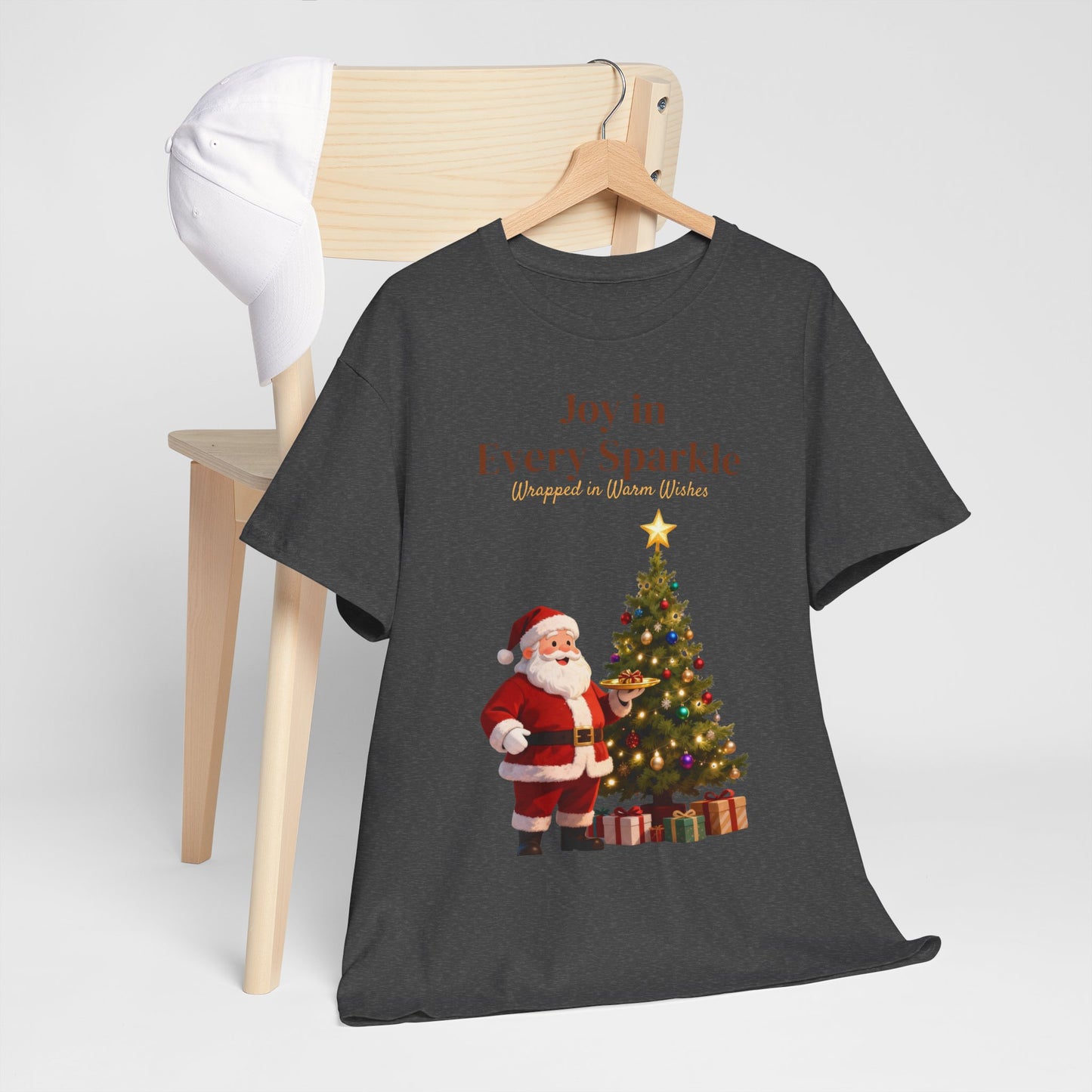 Cozy Santa & Tree Christmas T-Shirt – Festive Holiday Tee for Joyful Winter Days