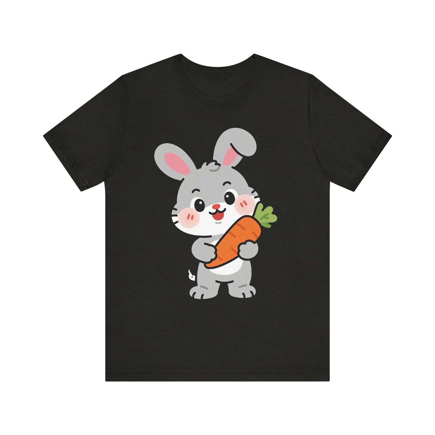 Sweet Bunny & Carrot Graphic Tee – Soft Pastel Rabbit Illustration Shirt