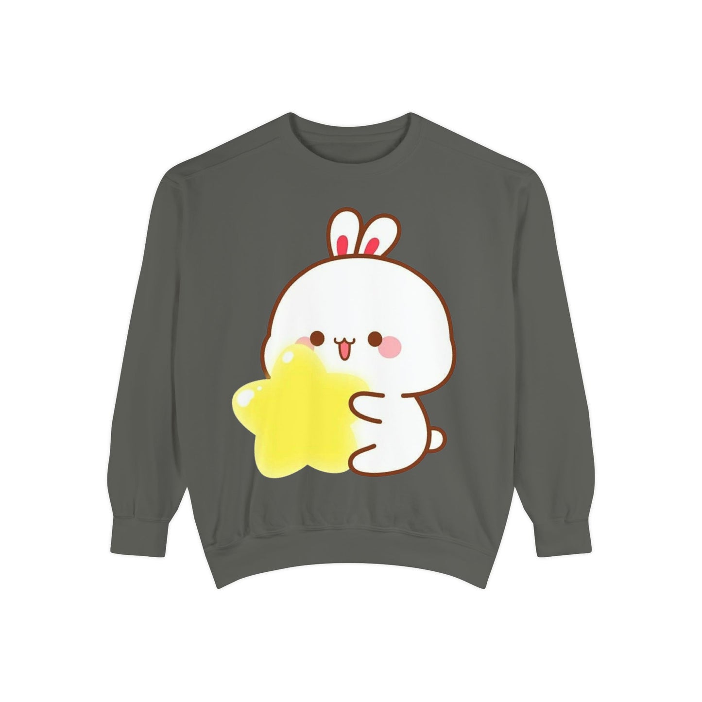 Kawaii Bunny and Star Sweatshirt – Cozy Cute Cartoon Crewneck for Dreamy Days