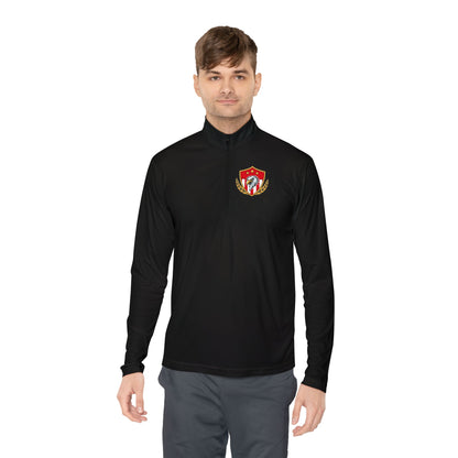 Heritage Quarter-Zip Pullover – Classic Military-Inspired Sweatshirt with Vintage Embroidered Crest