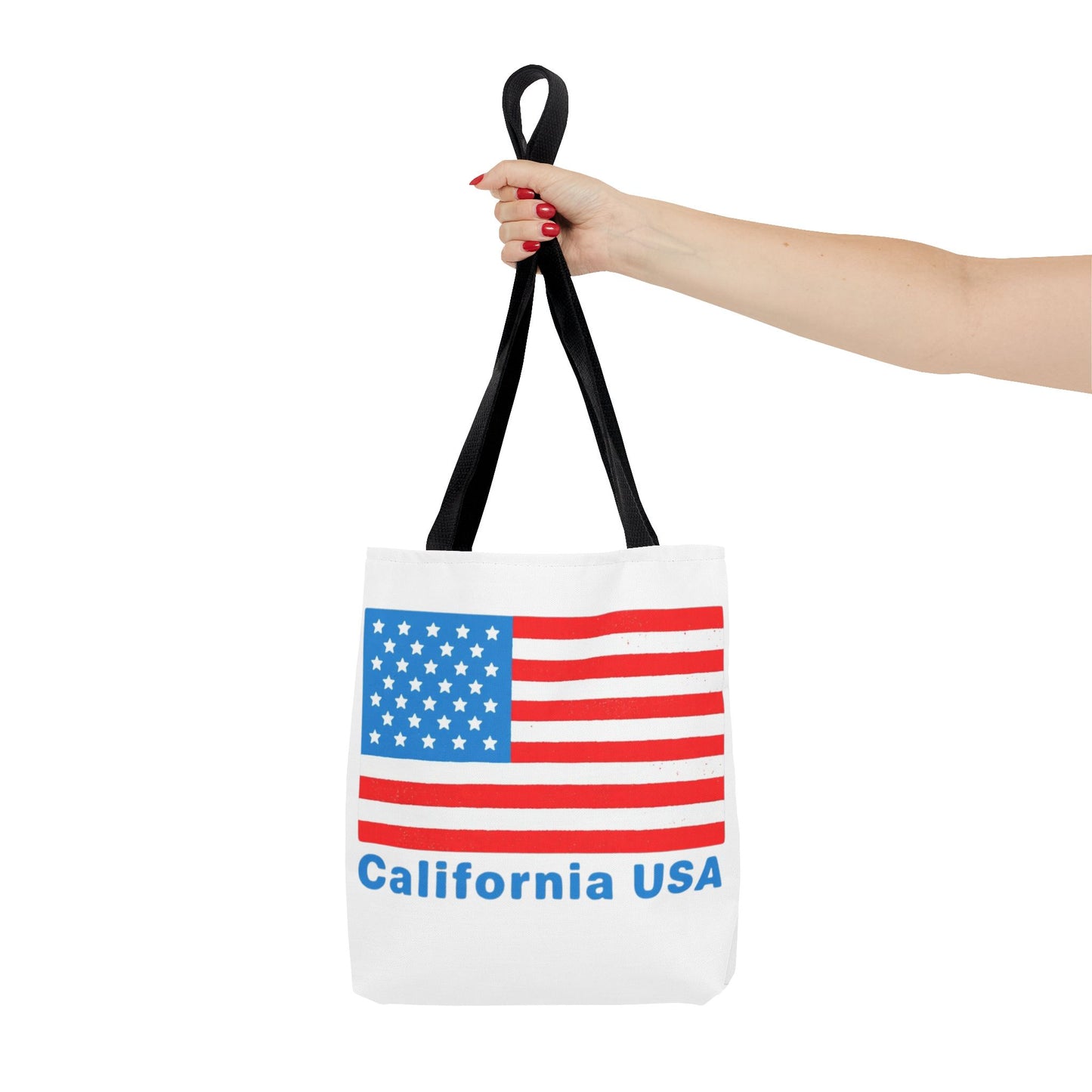 California Bear Pride Tote – Bold USA Flag Canvas Bag for Everyday Carry