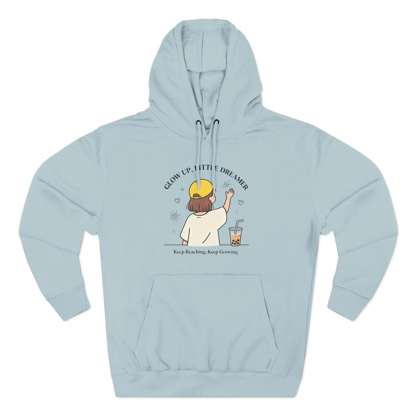 Kawaii Cat Café Hoodie – Soft Fleece Pullover with Relaxed Dreamer Message