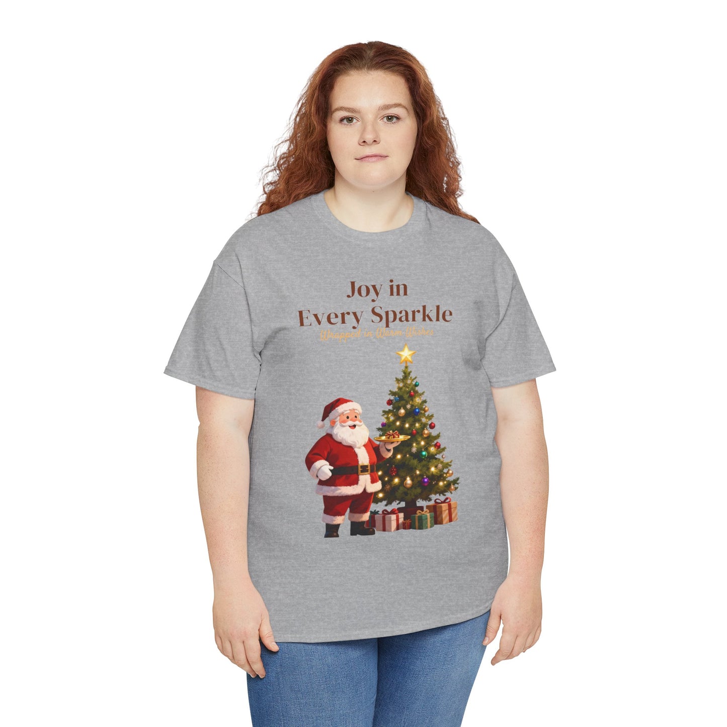 Cozy Santa & Tree Christmas T-Shirt – Festive Holiday Tee for Joyful Winter Days