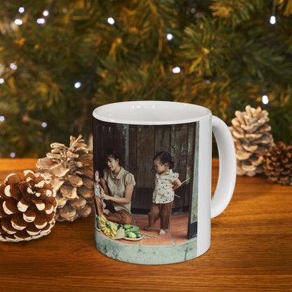 Custom Vietnamese Countryside Family Mug – Personalized Heritage Photo Cup