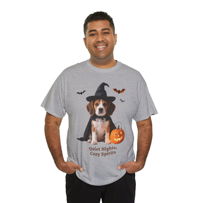 Midnight Pumpkin Glow Pup Tee — Cozy Witch Dog Shirt for Fall & Halloween Lovers