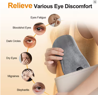 Cordless Hot Compress Massage Eye Mask Electric Vibration Heated Eye Massager Relieve Eye Strain Dark Circles Sleeping Eyeshades
