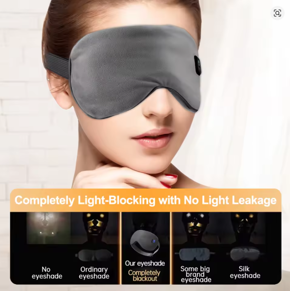 Cordless Hot Compress Massage Eye Mask Electric Vibration Heated Eye Massager Relieve Eye Strain Dark Circles Sleeping Eyeshades