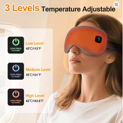 Cordless Hot Compress Massage Eye Mask Electric Vibration Heated Eye Massager Relieve Eye Strain Dark Circles Sleeping Eyeshades
