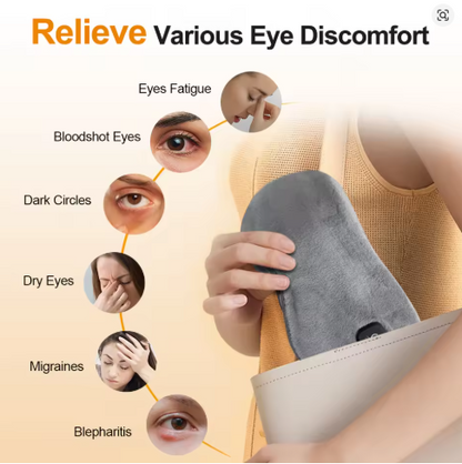 Cordless Hot Compress Massage Eye Mask Electric Vibration Heated Eye Massager Relieve Eye Strain Dark Circles Sleeping Eyeshades