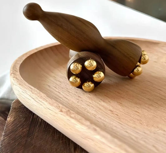 Hot Face Massage Tools Lotus Seedpod Beauty Brass & Rosewood Dark Circles Gua Sha Tool Eye Relaxation Meridians Acupoint Massage