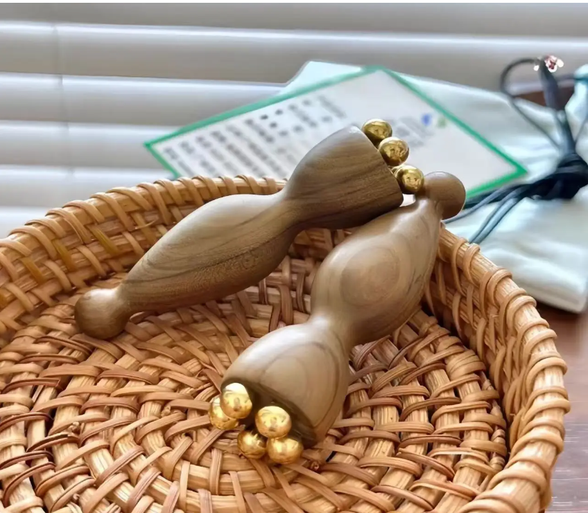 Hot Face Massage Tools Lotus Seedpod Beauty Brass & Rosewood Dark Circles Gua Sha Tool Eye Relaxation Meridians Acupoint Massage