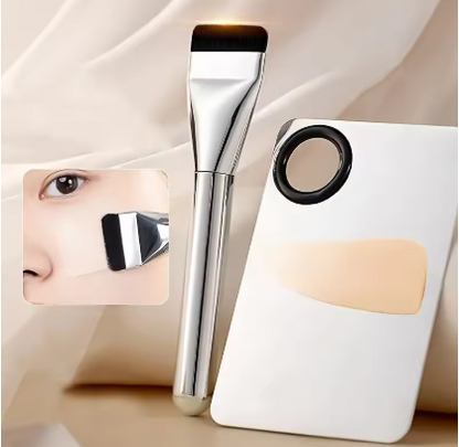 2pcs One Line Foundation Brush and Makeup Palette Set Foundation Cream Mixing Tool Nail Art Makeup Cosmetic Makeup Tool Kits
