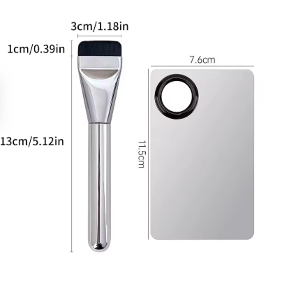 2pcs One Line Foundation Brush and Makeup Palette Set Foundation Cream Mixing Tool Nail Art Makeup Cosmetic Makeup Tool Kits