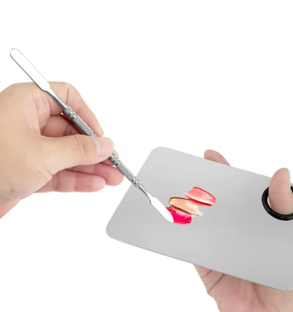 2pcs One Line Foundation Brush and Makeup Palette Set Foundation Cream Mixing Tool Nail Art Makeup Cosmetic Makeup Tool Kits