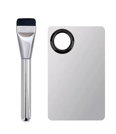 2pcs One Line Foundation Brush and Makeup Palette Set Foundation Cream Mixing Tool Nail Art Makeup Cosmetic Makeup Tool Kits