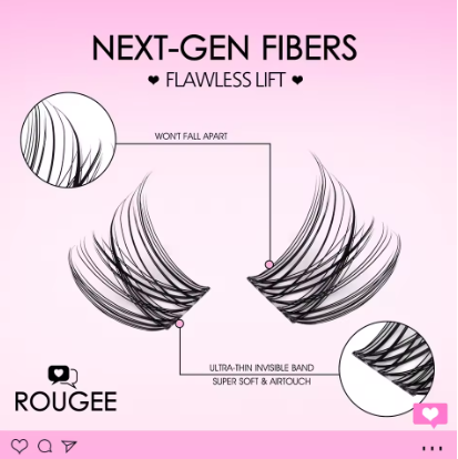 WOSHEER Lash Clusters Kit Wispy Natural Cluster Eyelash Extension Kit DIY Lash Extension Kit 8-14MM Eyelash Clusters Individual