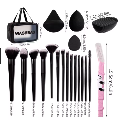 27/14/9/1PCS professional makeup brush set 14 makeup brushes, makeup sponge, powder puff,makeup bag,eyebrow razor,cleaning tools