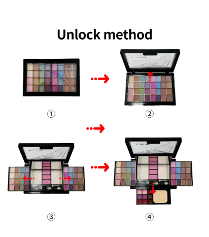 TYA Makeup set 46 colors Pearl eye shadow Powder puff Powder blusher Lip gloss set combination T6145