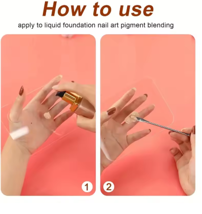 Acrylic Foundation Art Palette Square Heart-Shaped Cosmetic Liquid Mixing Plate Portable Makeup Blending Tool for Travel Daily