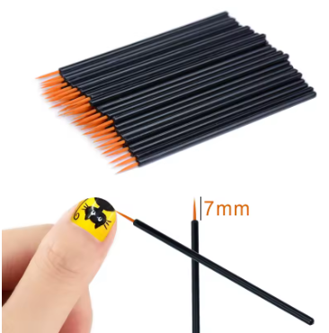 50pcs Disposable Nail Art Brush Eyeliner Eyelash Makeup Tools for Manicure & Eye Makeup